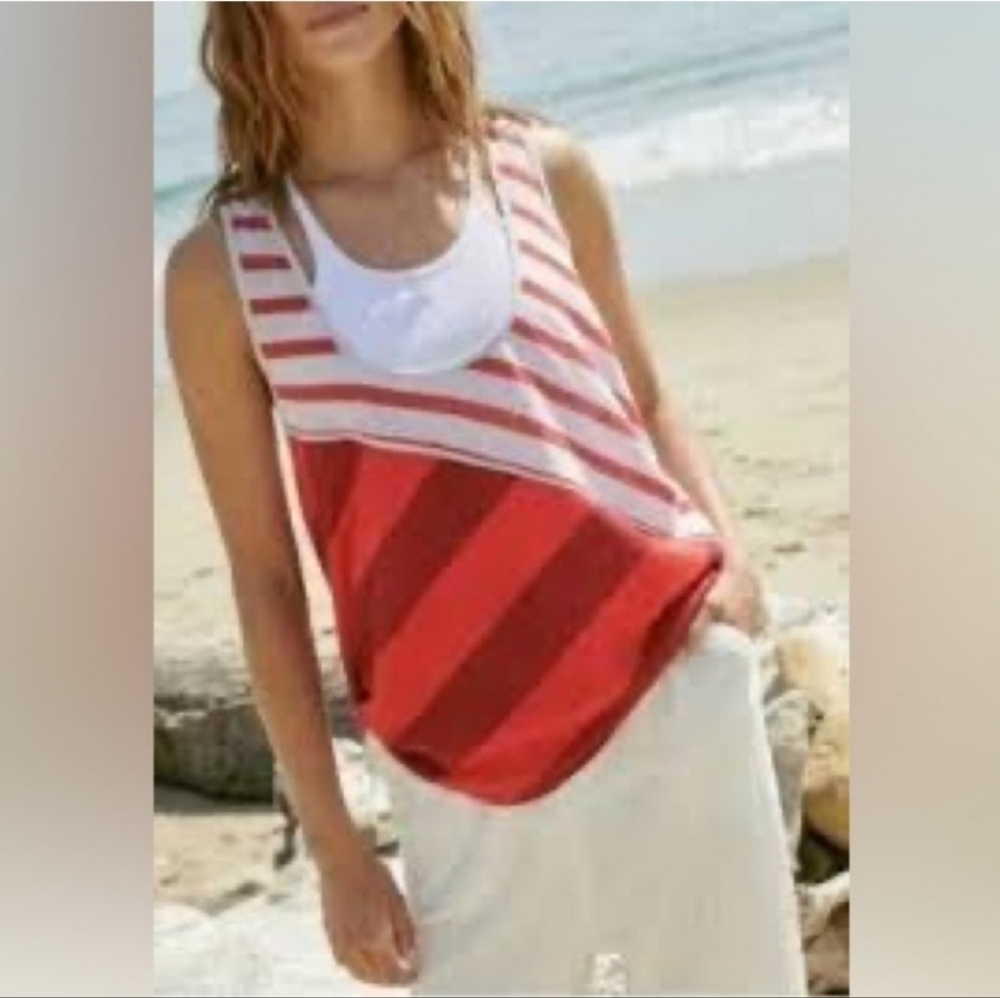 Free People red striped watermelon tank Size Small #030